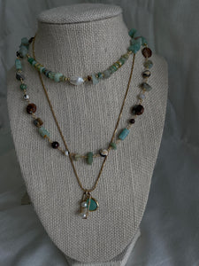 Chained Together Green Gemstone Necklace