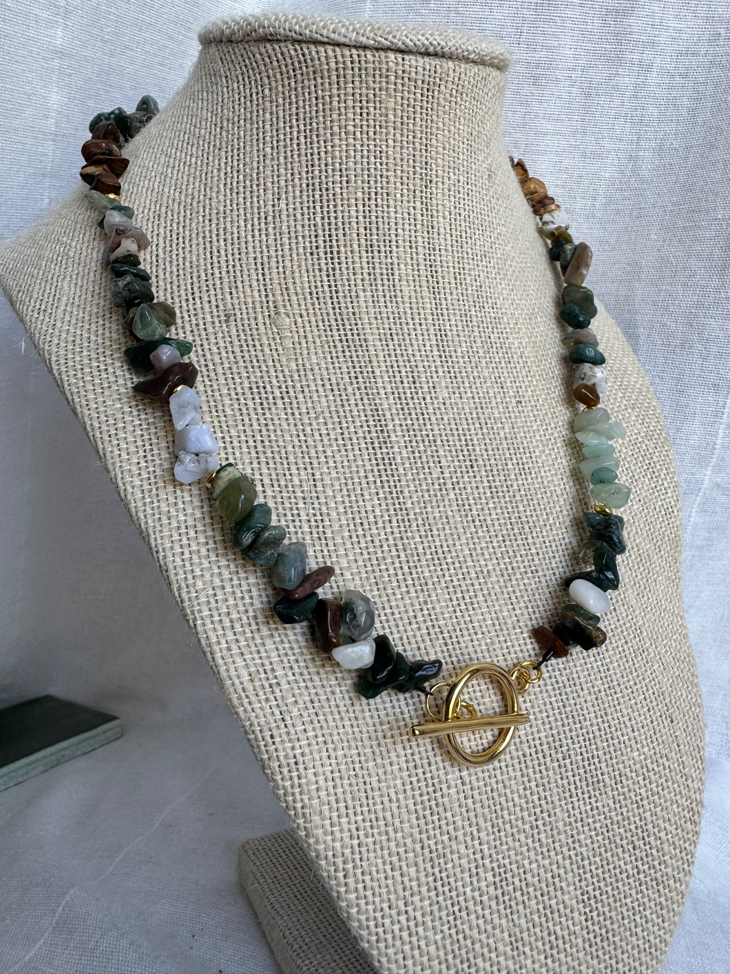 14k Gold Filled Beaded Gemstone Necklace