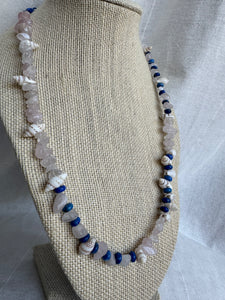 Rose Quartz Sea Shell Necklace