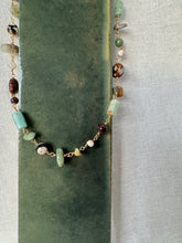 Load image into Gallery viewer, Chained Together Green Gemstone Necklace
