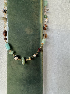 Chained Together Green Gemstone Necklace