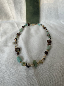 Chained Together Green Gemstone Necklace